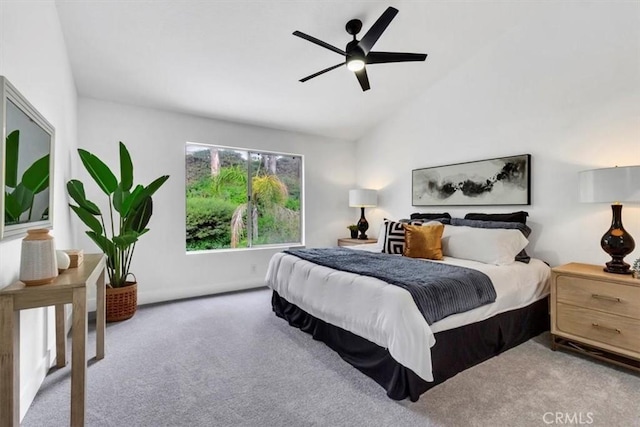 37 Conch Reef, Aliso Viejo, CA 92656 - bedroom featuring carpet flooring, lofted ceiling, and a ceiling fan
