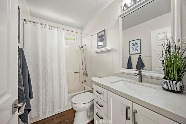 28245 Via Alfonse, Laguna Niguel, CA 92677 - full bathroom with vanity, shower / bathtub combination with curtain, and wood finished floors
