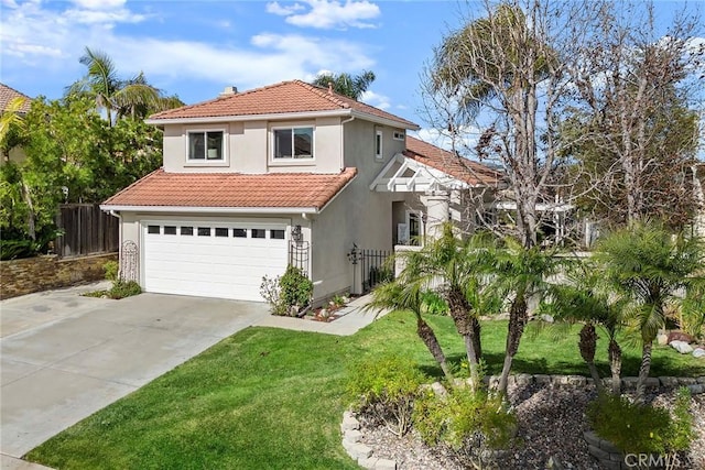 28245 Via Alfonse, Laguna Niguel, CA 92677 - mediterranean / spanish home featuring a tile roof, stucco siding, a garage, a chimney, and driveway