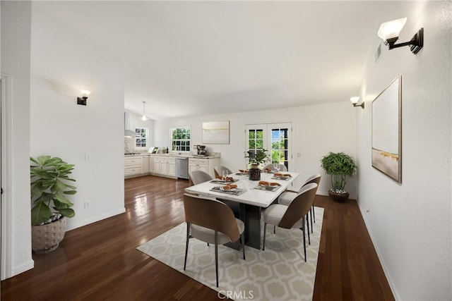 8291 Jennet St, Rancho Cucamonga, CA 91701 - dining space featuring dark wood-style flooring and french doors