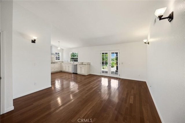 8291 Jennet St, Rancho Cucamonga, CA 91701 - unfurnished living room featuring dark wood-style floors and french doors