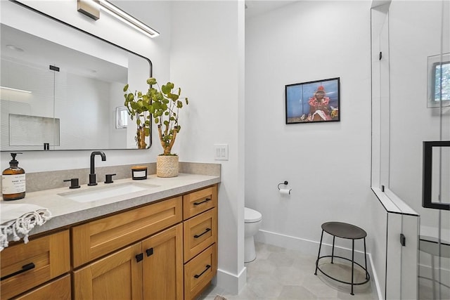 3119 Gibraltar Ave, Costa Mesa, CA 92626 - bathroom with vanity and a shower with shower door