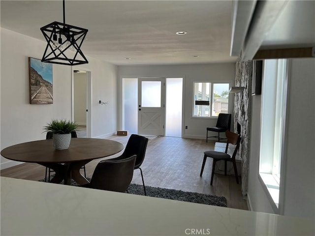 1350 Pleasant View Ave, Corona, CA 92882 - dining space with wood finished floors and recessed lighting