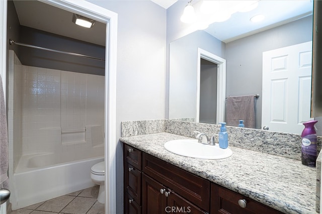 39269 Clear View Ct, Palmdale, CA 93551 - bathroom featuring vanity, tile patterned floors, and shower / tub combination
