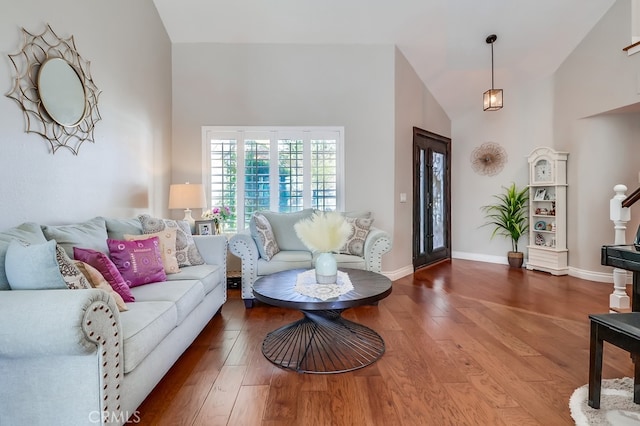 24813 Sagecrest Cir, Stevenson Ranch, CA 91381 - living area with wood finished floors and high vaulted ceiling