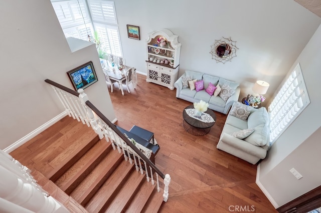 24813 Sagecrest Cir, Stevenson Ranch, CA 91381 - living area with wood finished floors and baseboards