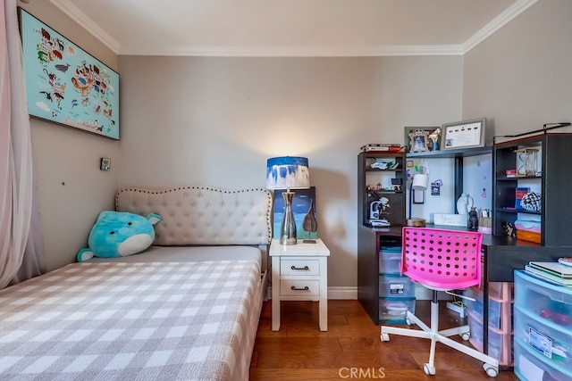 24813 Sagecrest Cir, Stevenson Ranch, CA 91381 - bedroom featuring ornamental molding and wood finished floors