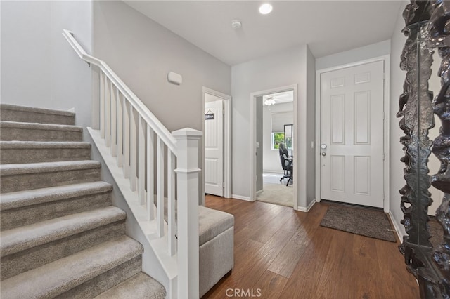 531 Owens River Dr, Oxnard, CA 93036 - foyer featuring stairs and wood finished floors