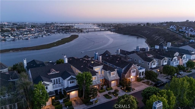 57 Cape Andover, Newport Beach, CA 92660 - aerial view at dusk of a water view and a residential view