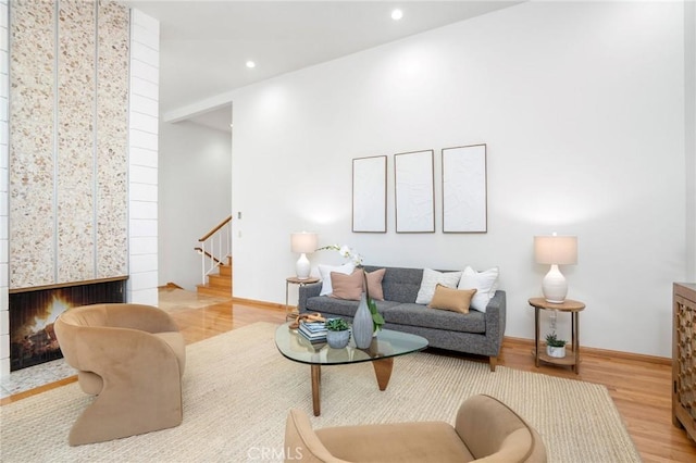 105 Via Capay, Palos Verdes Estates, CA 90274 - living area with wood finished floors, stairs, and recessed lighting