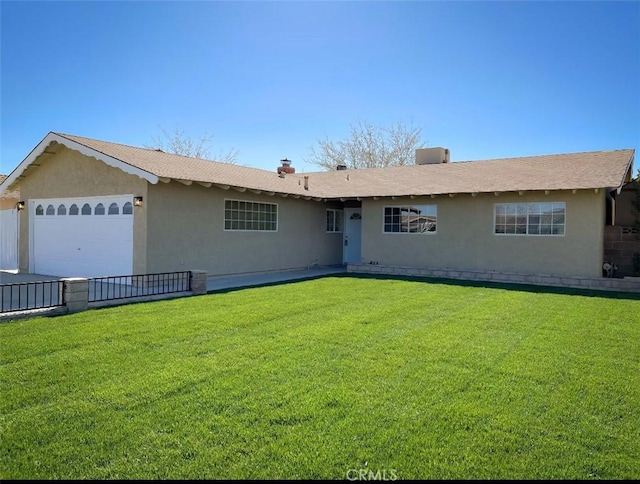 429 N Peg St, Ridgecrest, CA 93555 - single story home with stucco siding, an attached garage, and a front lawn