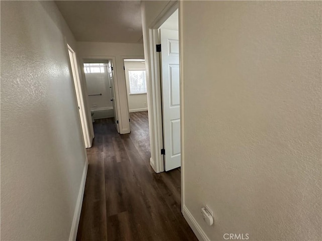 899 La Jolla Way, Merced, CA 95348 - hall with baseboards and dark wood-type flooring