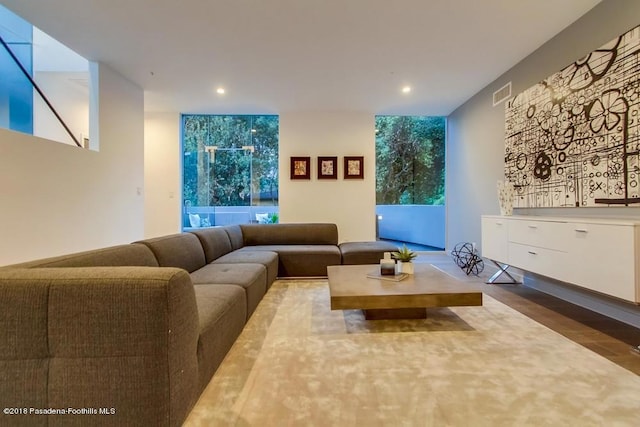 940 Burleigh Dr, Pasadena, CA 91105 - living room with wood finished floors and recessed lighting