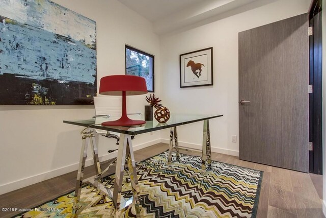 940 Burleigh Dr, Pasadena, CA 91105 - home office featuring wood finished floors and baseboards