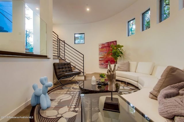 940 Burleigh Dr, Pasadena, CA 91105 - living room featuring stairs and recessed lighting