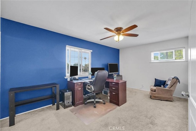 195 Morristown Ln, Costa Mesa, CA 92626 - office area with carpet flooring and ceiling fan