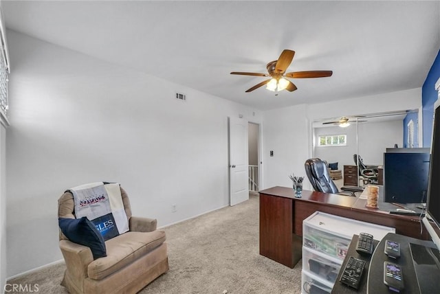 195 Morristown Ln, Costa Mesa, CA 92626 - office with ceiling fan and carpet floors