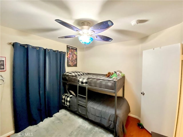 980 Lexington St, Hemet, CA 92545 - bedroom with ceiling fan and wood finished floors