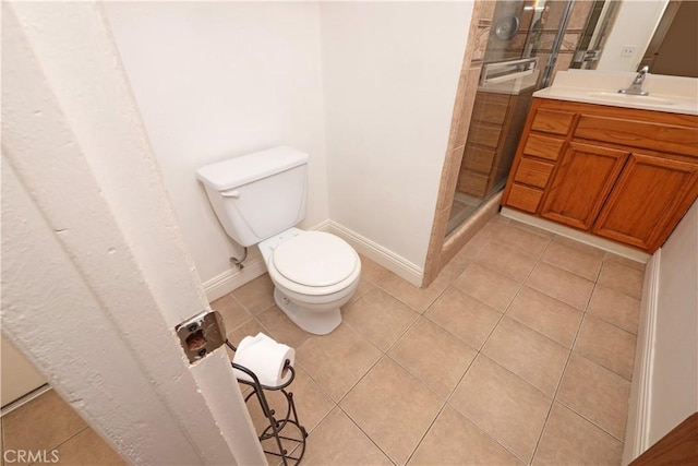 12711 Leroy Ave, Garden Grove, CA 92841 - bathroom featuring vanity, tile patterned flooring, and a shower stall