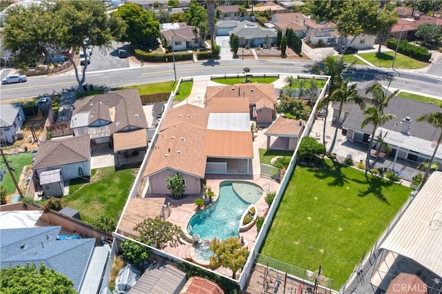 12711 Leroy Ave, Garden Grove, CA 92841 - aerial view of residential area with a pool