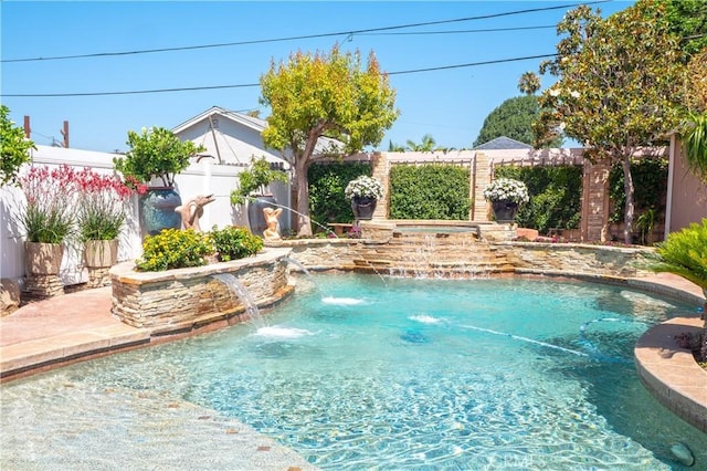 12711 Leroy Ave, Garden Grove, CA 92841 - view of pool featuring a fenced backyard and a pool with connected hot tub