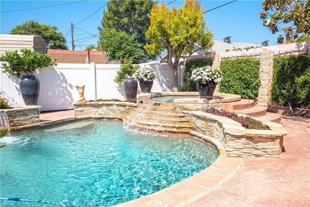 12711 Leroy Ave, Garden Grove, CA 92841 - view of swimming pool featuring a fenced backyard and an in-ground hot tub