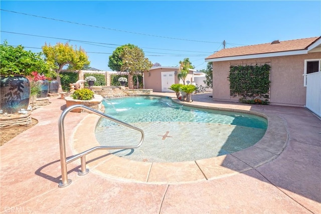 12711 Leroy Ave, Garden Grove, CA 92841 - view of pool with a patio area and an outbuilding