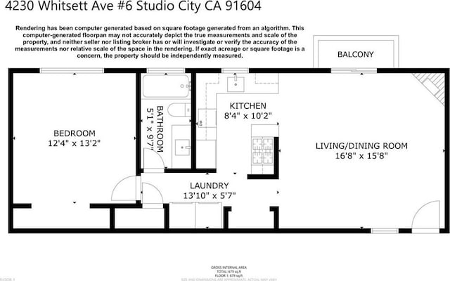 4230 Whitsett Ave Unit 6, Studio City, CA 91604 - view of floor plan / room layout