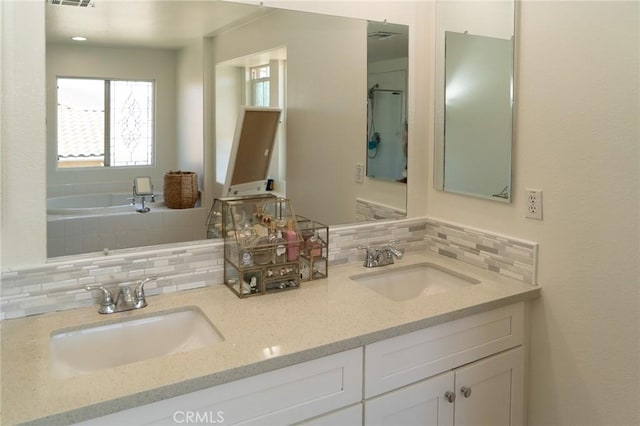2417 Lenai Cir, Corona, CA 92879 - bathroom featuring tasteful backsplash and double vanity