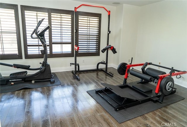 2417 Lenai Cir, Corona, CA 92879 - workout room featuring healthy amount of natural light and wood finished floors