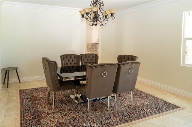 2417 Lenai Cir, Corona, CA 92879 - dining space with a chandelier and crown molding