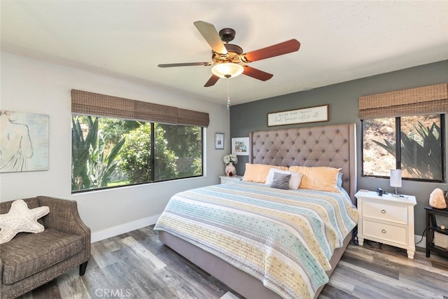 705 Old Bridge Rd, Fallbrook, CA 92028 - bedroom with wood finished floors and ceiling fan