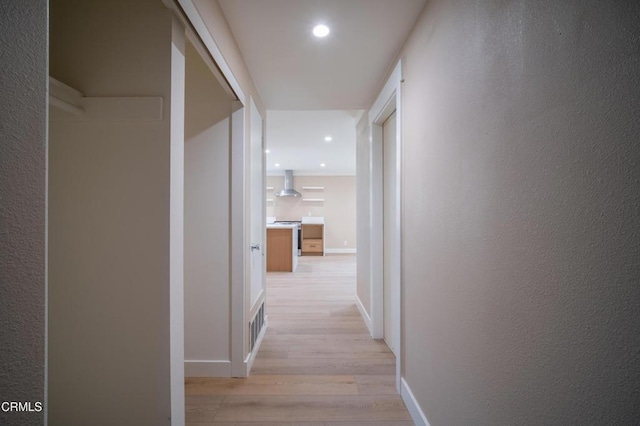 1100 Dahlia St, Oxnard, CA 93036 - corridor with light wood-type flooring and recessed lighting