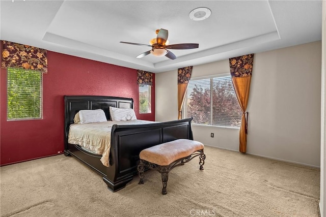 29513 Blake Way, Canyon Country, CA 91387 - bedroom featuring a raised ceiling, carpet flooring, and ceiling fan