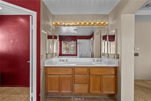 29513 Blake Way, Canyon Country, CA 91387 - bathroom with double vanity and a shower with shower door