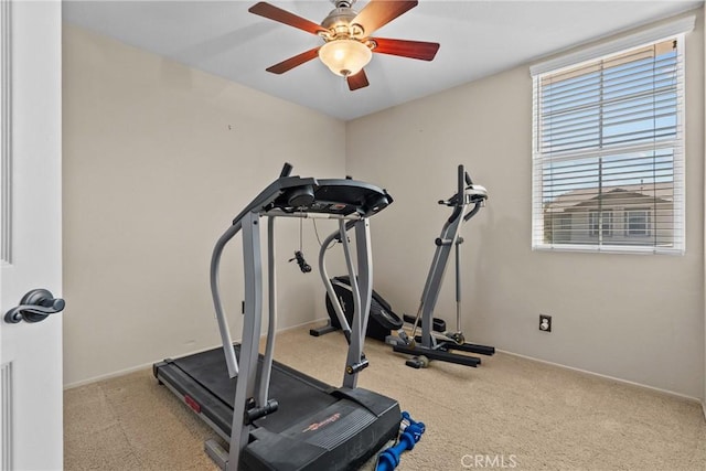 29513 Blake Way, Canyon Country, CA 91387 - exercise room featuring carpet floors and ceiling fan