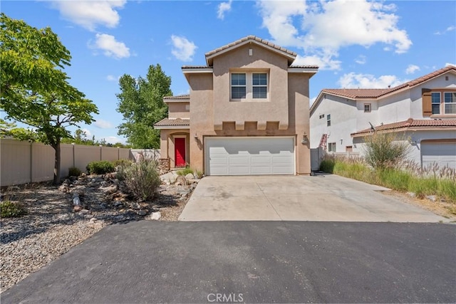 29513 Blake Way, Canyon Country, CA 91387 - view of front of home featuring stucco siding, a tiled roof, an attached garage, and concrete driveway