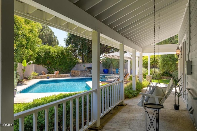 131 Christopher Ln, Ojai, CA 93023 - view of swimming pool featuring an in-ground hot tub, a fenced backyard, and a patio area