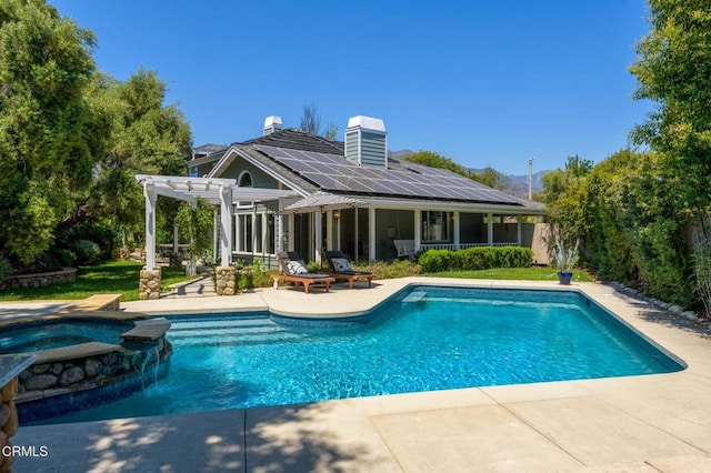 131 Christopher Ln, Ojai, CA 93023 - view of pool with a pergola, a patio area, and a pool with connected hot tub