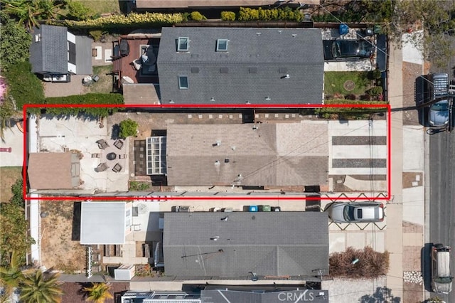 2848 S Kerckhoff Ave, San Pedro, CA 90731 - aerial view of property and surrounding area featuring property parcel outlined