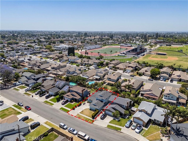10415 Valley View Ave, Whittier, CA 90604 - aerial view of residential area featuring property parcel outlined