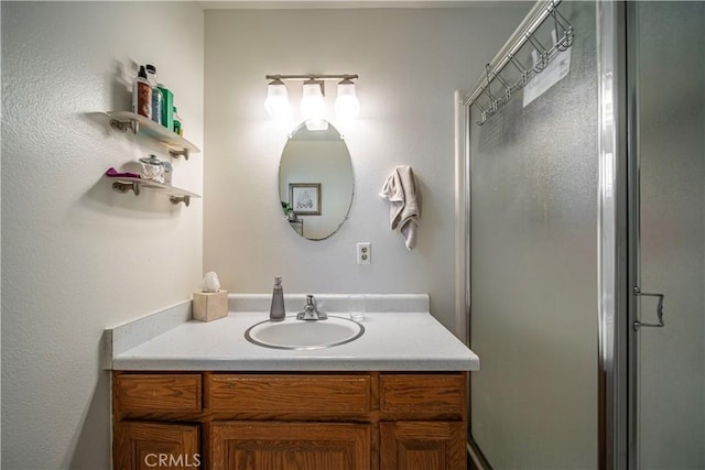 10415 Valley View Ave, Whittier, CA 90604 - bathroom with vanity and an enclosed shower