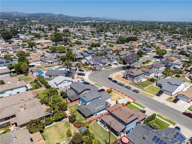 10415 Valley View Ave, Whittier, CA 90604 - aerial perspective of suburban area with property parcel outlined