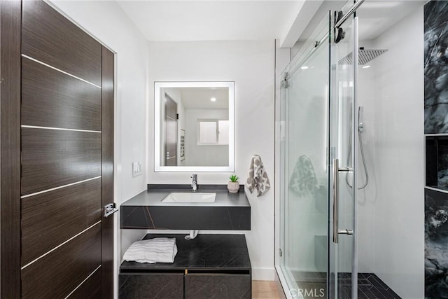 8771 La Grand Ave, Garden Grove, CA 92841 - bathroom featuring a stall shower and vanity