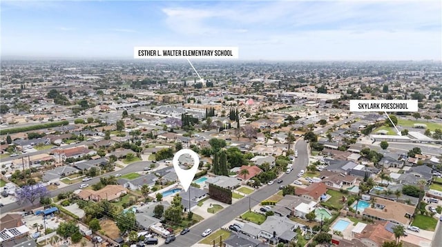 8771 La Grand Ave, Garden Grove, CA 92841 - aerial view of property and surrounding area featuring nearby suburban area