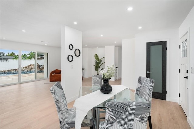 8771 La Grand Ave, Garden Grove, CA 92841 - dining room featuring light wood-type flooring and recessed lighting