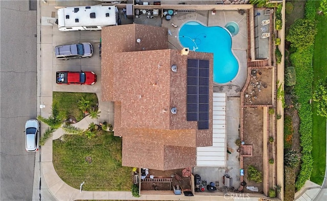 1142 Daisy Cir, Corona, CA 92882 - view from above of property featuring a pool
