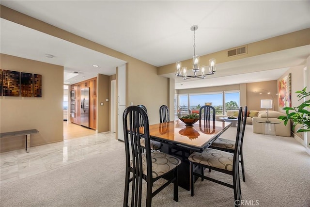 12281 Alta Panorama, North Tustin, CA 92705 - dining area with a chandelier and light colored carpet