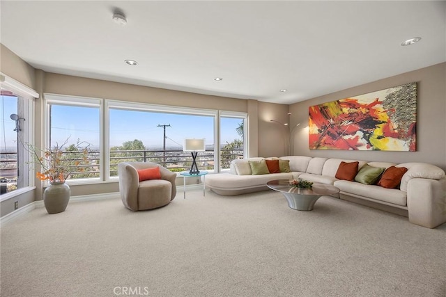 12281 Alta Panorama, North Tustin, CA 92705 - living room featuring carpet floors and recessed lighting