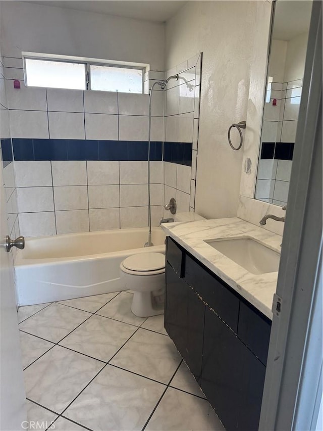 20635 Tonawanda Rd, Apple Valley, CA 92307 - full bathroom featuring vanity, tile patterned flooring, and shower / bath combination